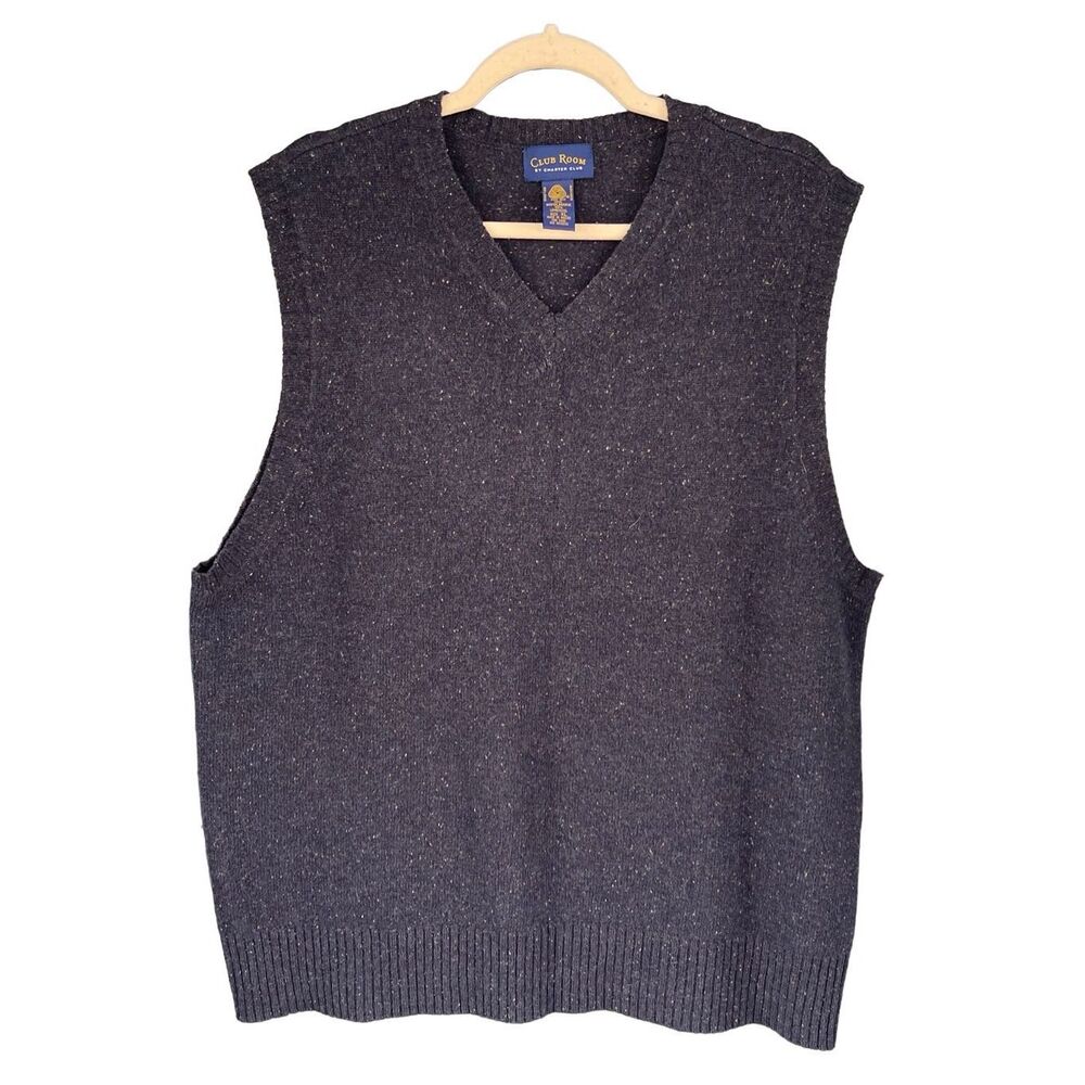 Club Room by Charter Club 100% LambsWool V-Neck Sweater Vest Mens Size XL EUC